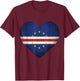 Cape Verde Roots Heart Cabo Verde Cape Verdean Flag T-Shirt - T-Shirt | Maroon
