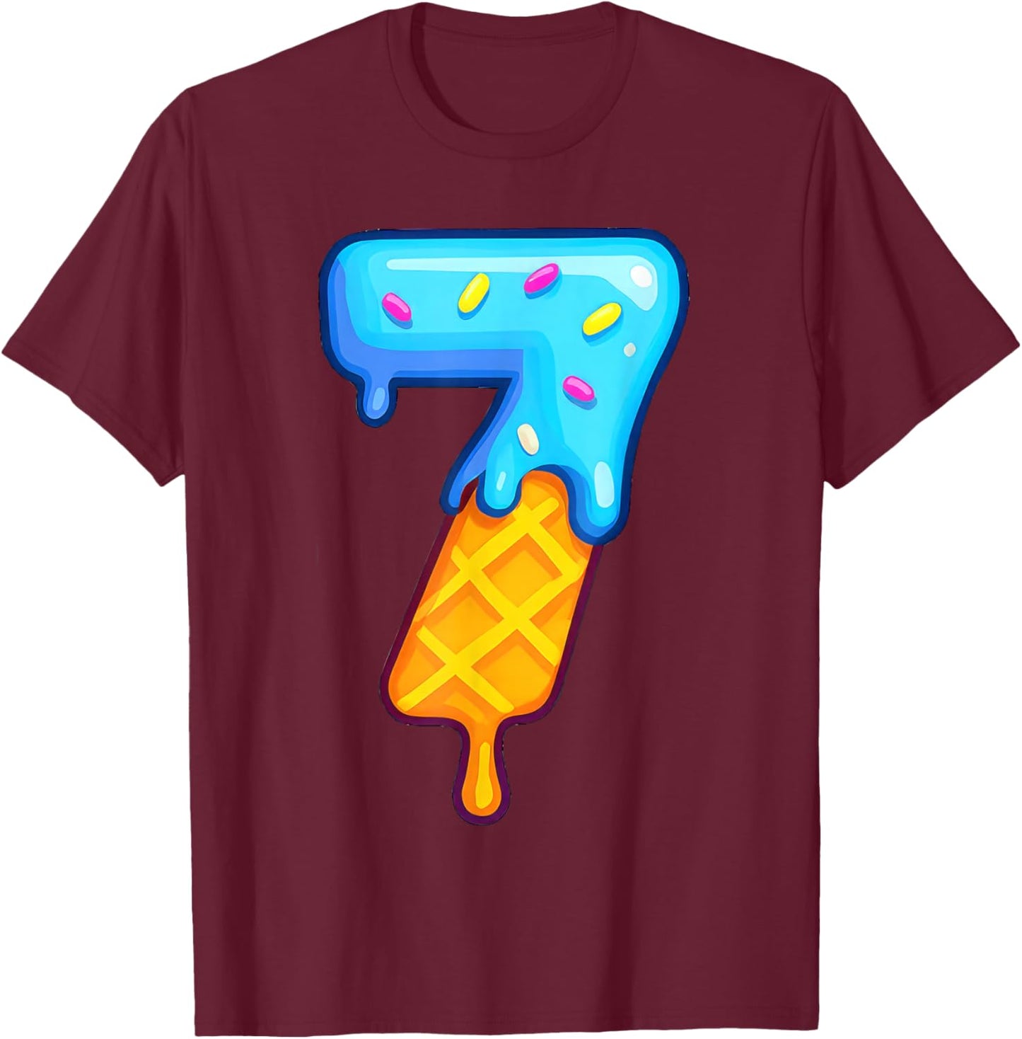 67 Meme Matching Couple Halloween Costume Ice Cream 7 Seven T-Shirt - T-Shirt | Maroon