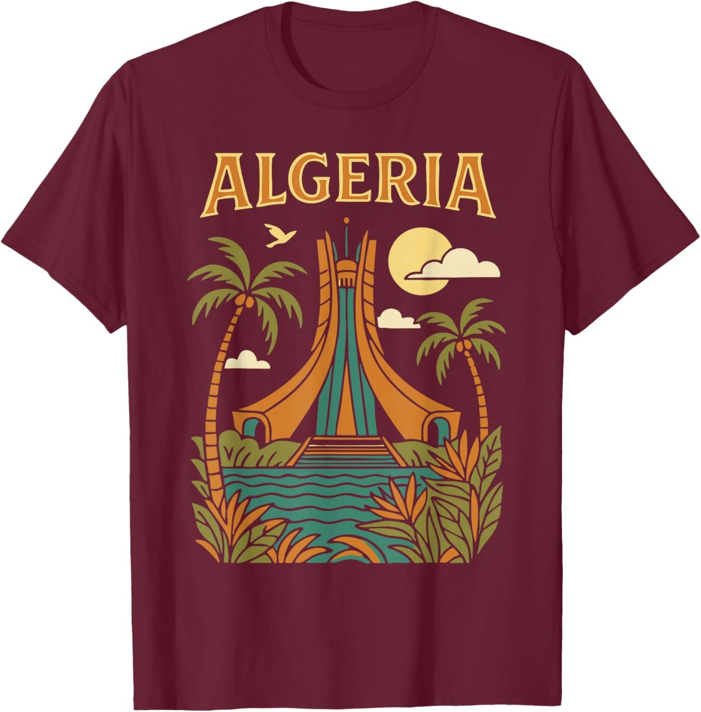 Algeria Alger l'algérie Les Algériens DZ Algérien Bled Retro T-Shirt - T-Shirt | Maroon