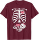 Pregnancy Skeleton Girl Baby Rib Cage Belly Bump Halloween T-Shirt - T-Shirt | Maroon