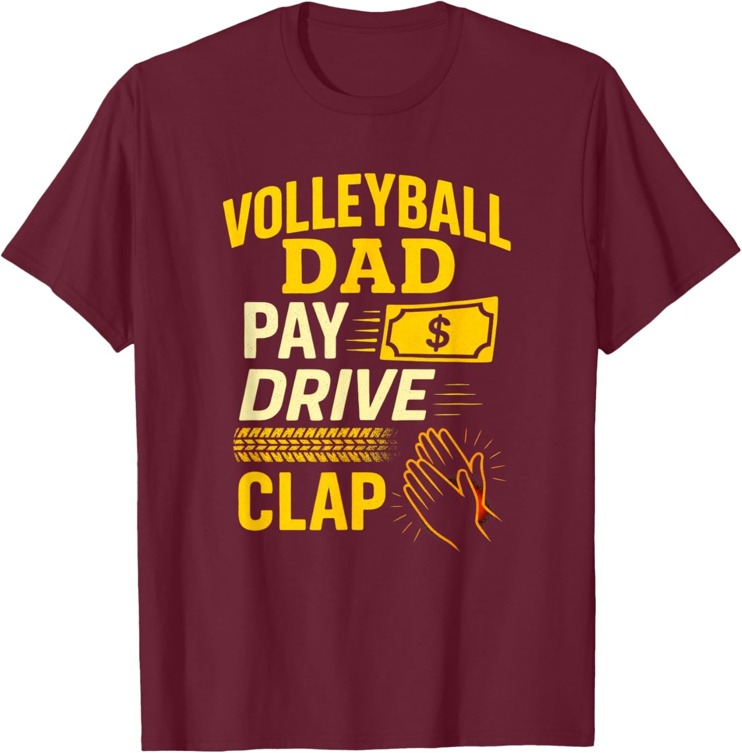 Volleyball DAD - Funny Proud Father Player T-Shirt - T-Shirt | Maroon