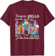 International Hello Heart Multilingual Traveler Graphic T-Shirt - T-Shirt | Maroon