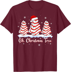 Groovy Oh Christmas Tree Cakes Debbie Beckey Jen Cake Lovers T-Shirt - T-Shirt | Maroon