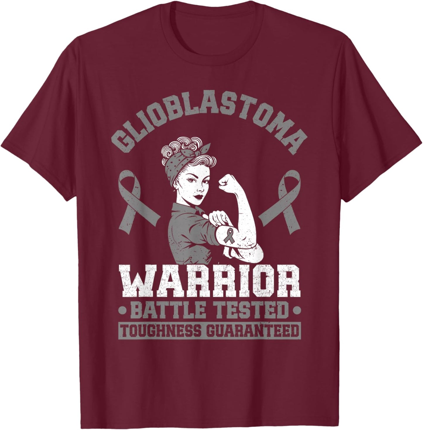 Glioblastoma Warrior GBM Awareness Funny Glioblastoma T-Shirt - T-Shirt | Maroon
