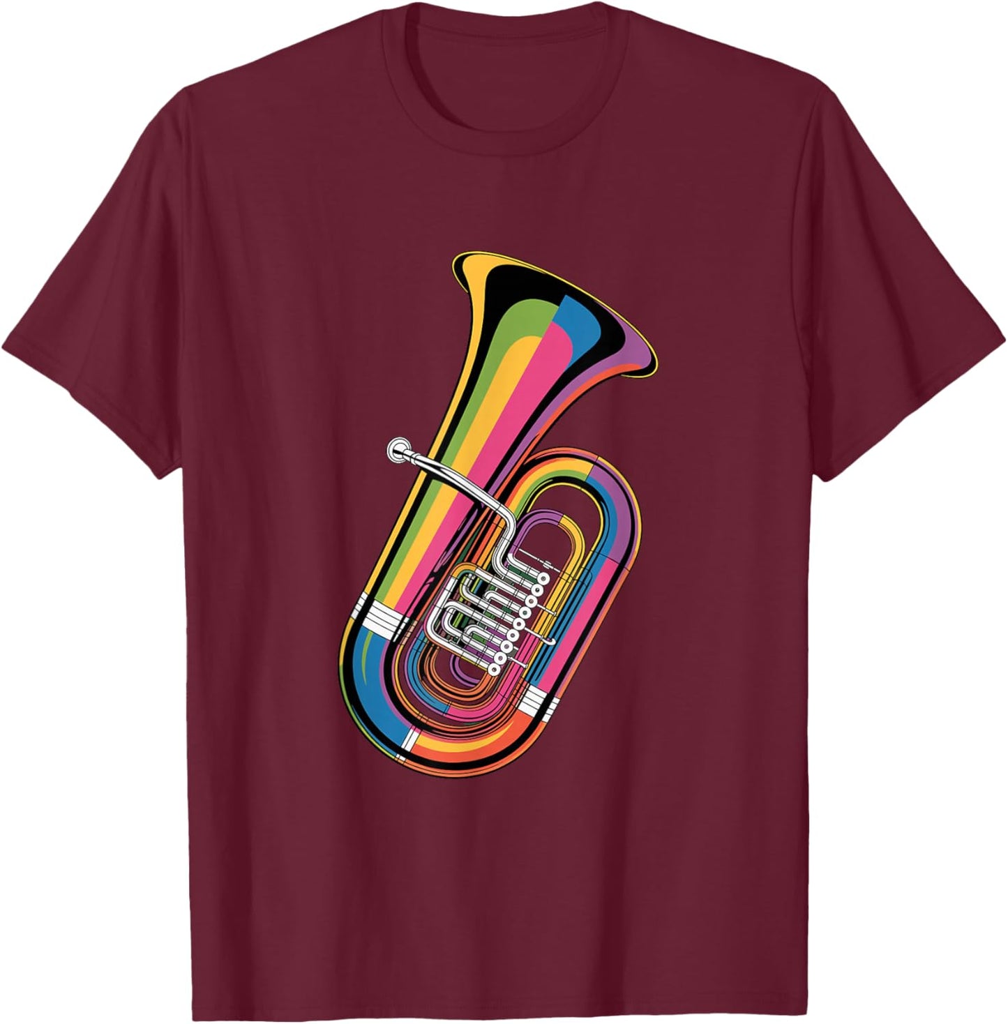 Paint Art Tuba Tubist T-Shirt - T-Shirt | Maroon
