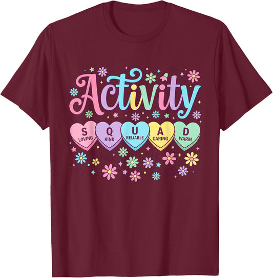 Floral Activity Assistant Squad Professionals Week Director T-Shirt - T-Shirt | Maroon