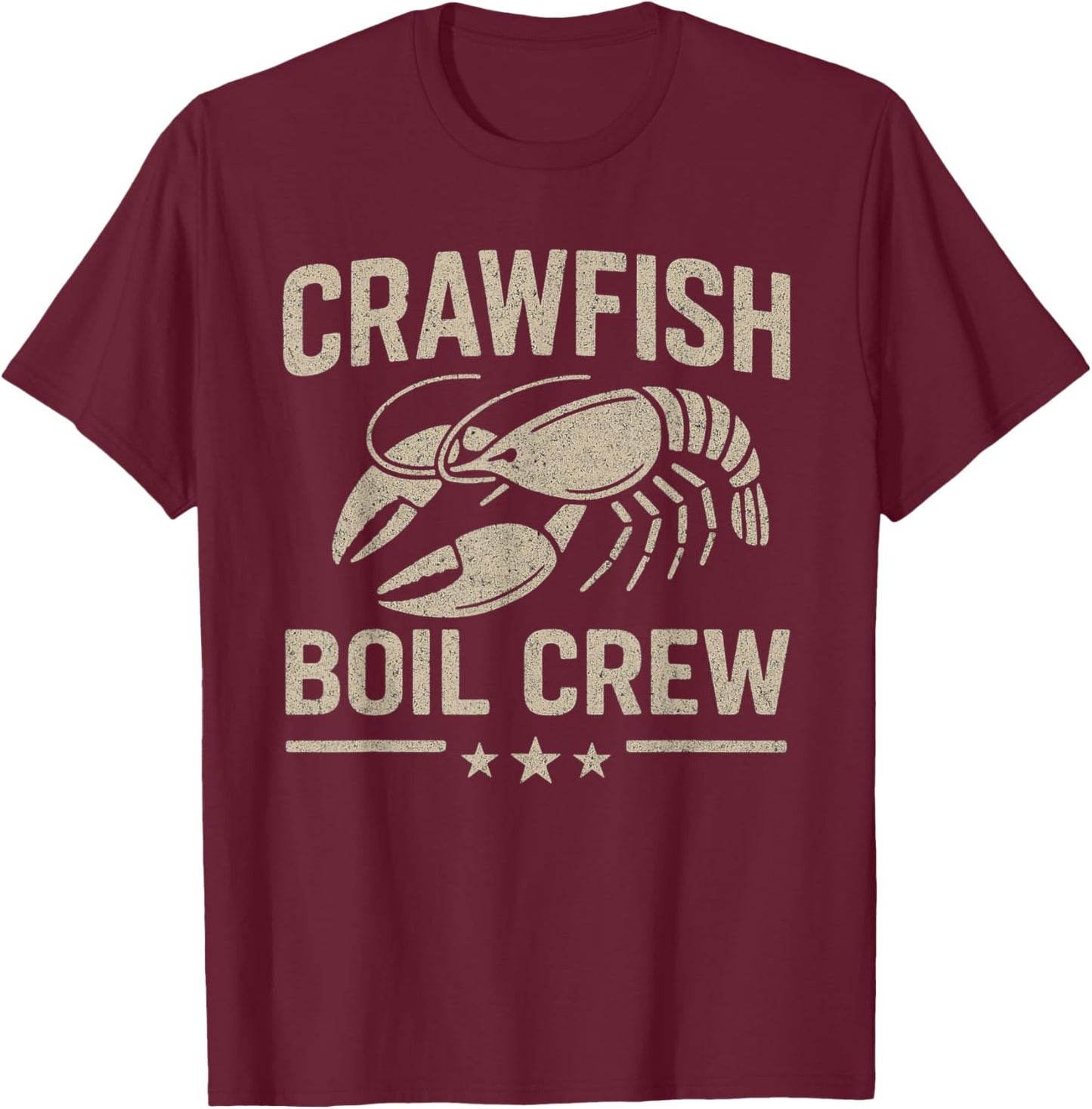Crawfish Boil Crew Vintage Crayfish Crawdad Party Men Dad T-Shirt - T-Shirt | Maroon