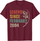 Legend Since February 2004 Fishing 22nd Birthday Fisherman T-Shirt - T-Shirt | Maroon