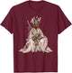 African Cherry Blossom Samurai Queen with Pink Kimono T-Shirt - T-Shirt | Maroon