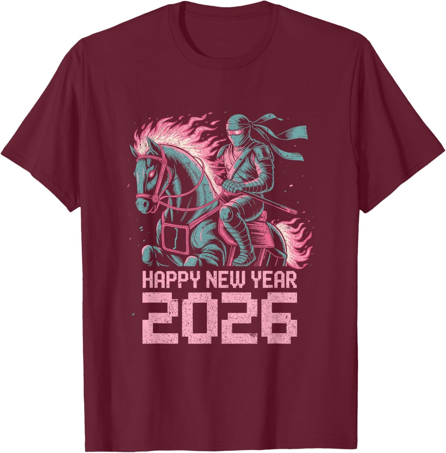 Fire Year of The Horse – Chinese Zodiac New Year 2026 T-Shirt - T-Shirt | Maroon