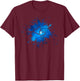 Valentine's Day Linked Hearts Blue Galaxy Splatter T-Shirt - T-Shirt | Maroon