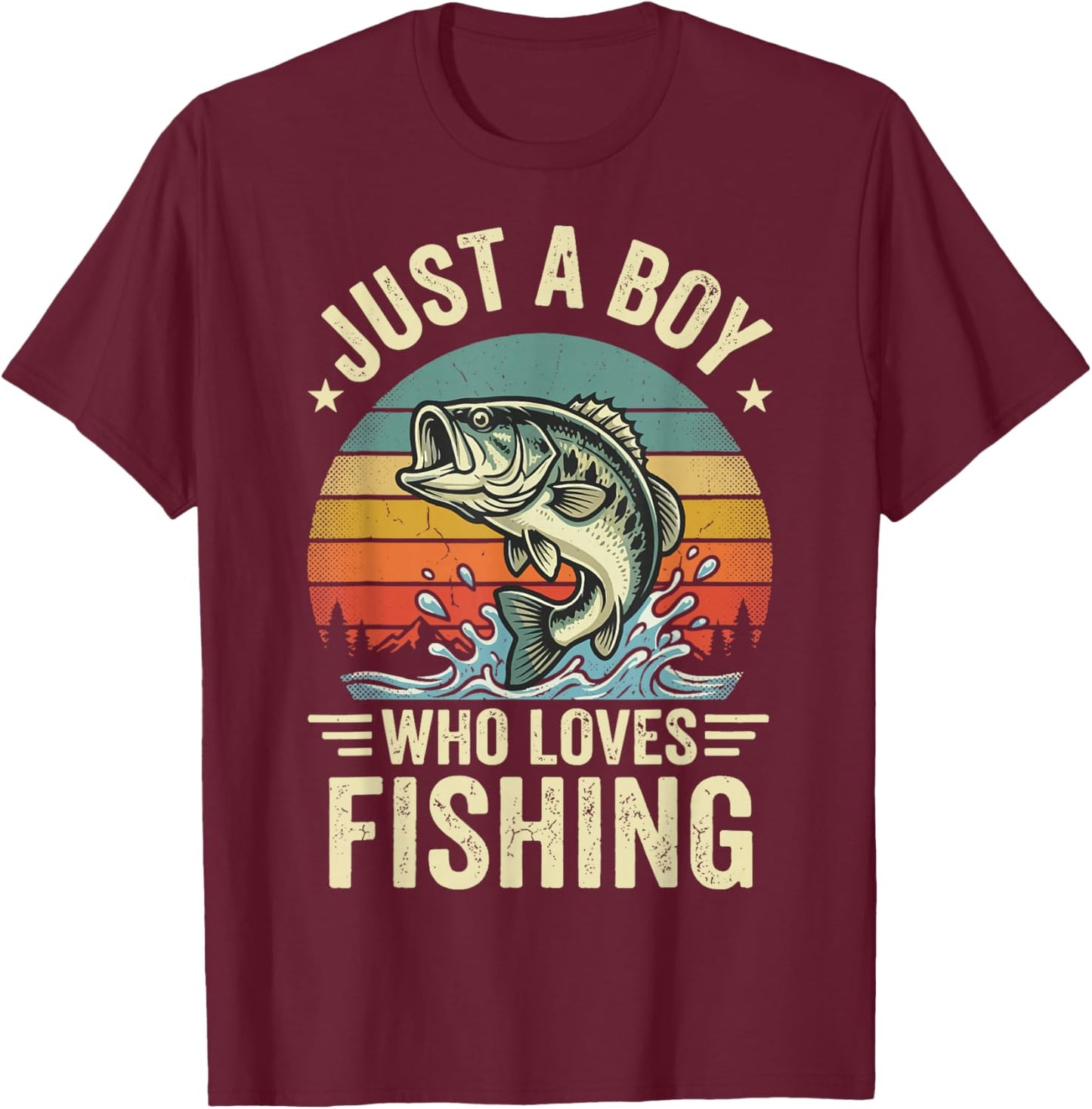 Just A Boy Who Loves Fishing T-Shirt - T-Shirt | Maroon