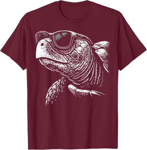 Turtle Sunglasses T-Shirt - T-Shirt | Maroon