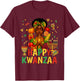 Happy Kwanzaa Pray Black Woman Afro American Christian T-Shirt - T-Shirt | Maroon