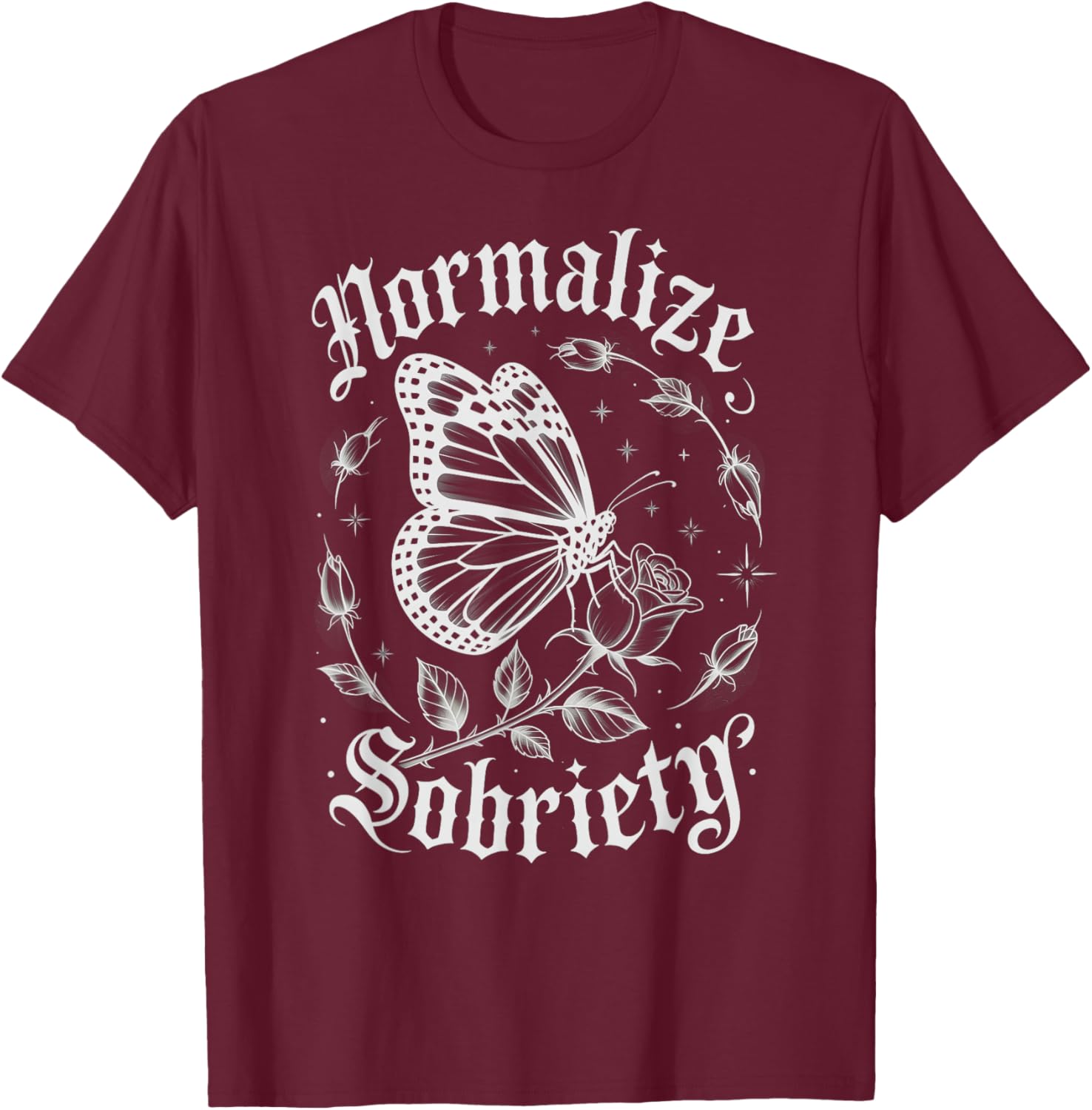 Cute NORMALIZE Sobriety Sober Matters AA Support Recovery T-Shirt - T-Shirt | Maroon