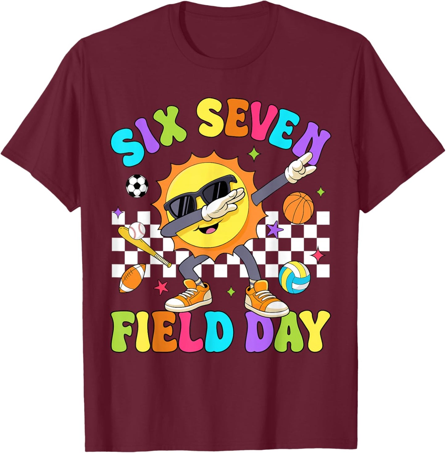 Six Seven 67 Meme Funny Field Day Let The Games Begin Kids T-Shirt - T-Shirt | Maroon