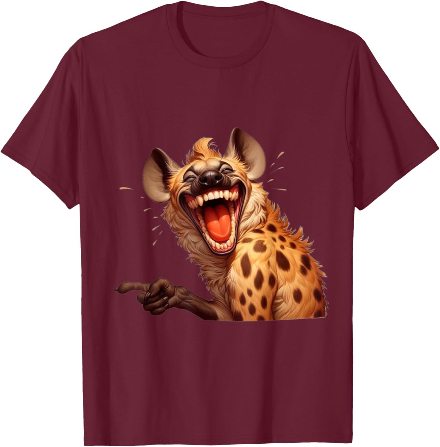 Humorous Hyena. T-Shirt - T-Shirt | Maroon