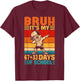 100 Days of School Boys Kids Bruh 67 33 100th Day of School T-Shirt - T-Shirt | Maroon