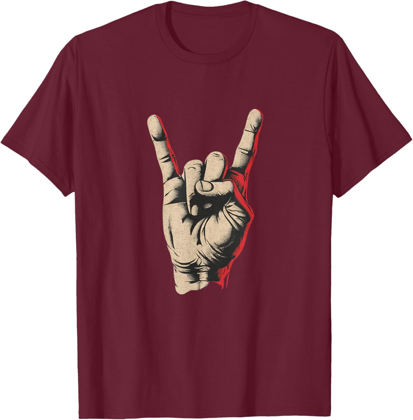 Awesome Rock'n Roll Sign Costume for Boys and Girls T-Shirt - T-Shirt | Maroon