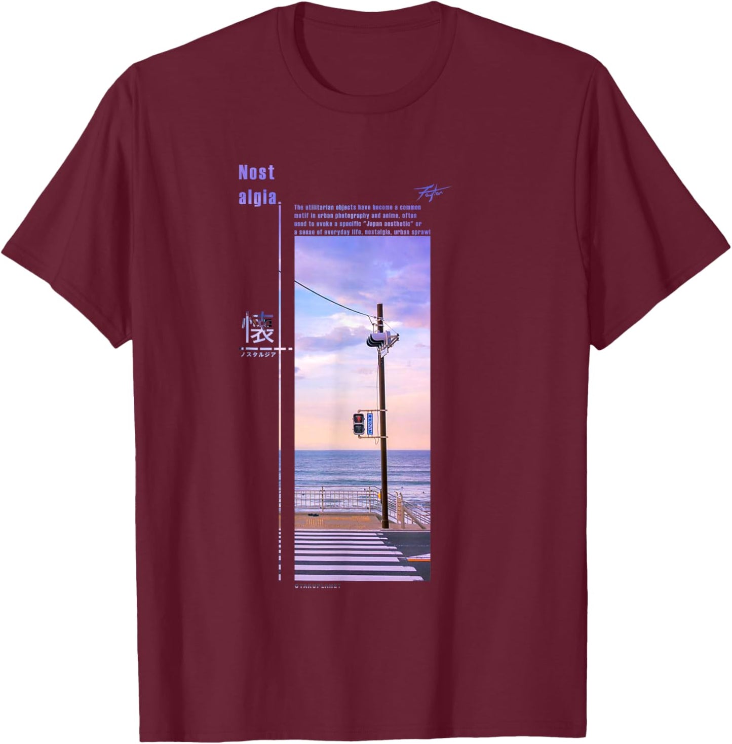 Nostalgic Tokyo Streetwear in Japanese Retro Vibes Vaporwave T-Shirt - T-Shirt | Maroon