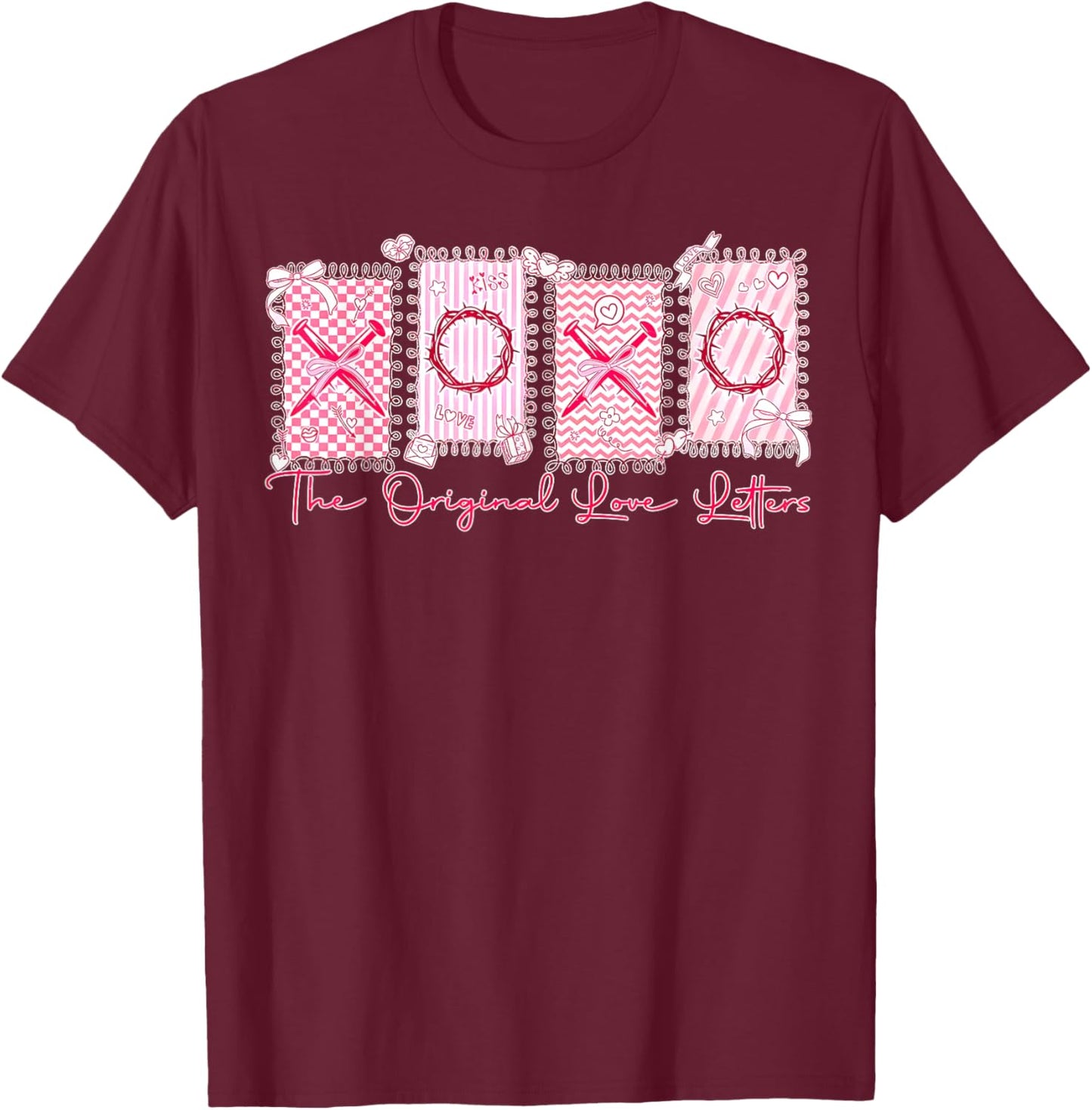 XOXO The Original Love Letters Christian Valentine Men Women T-Shirt - T-Shirt | Maroon