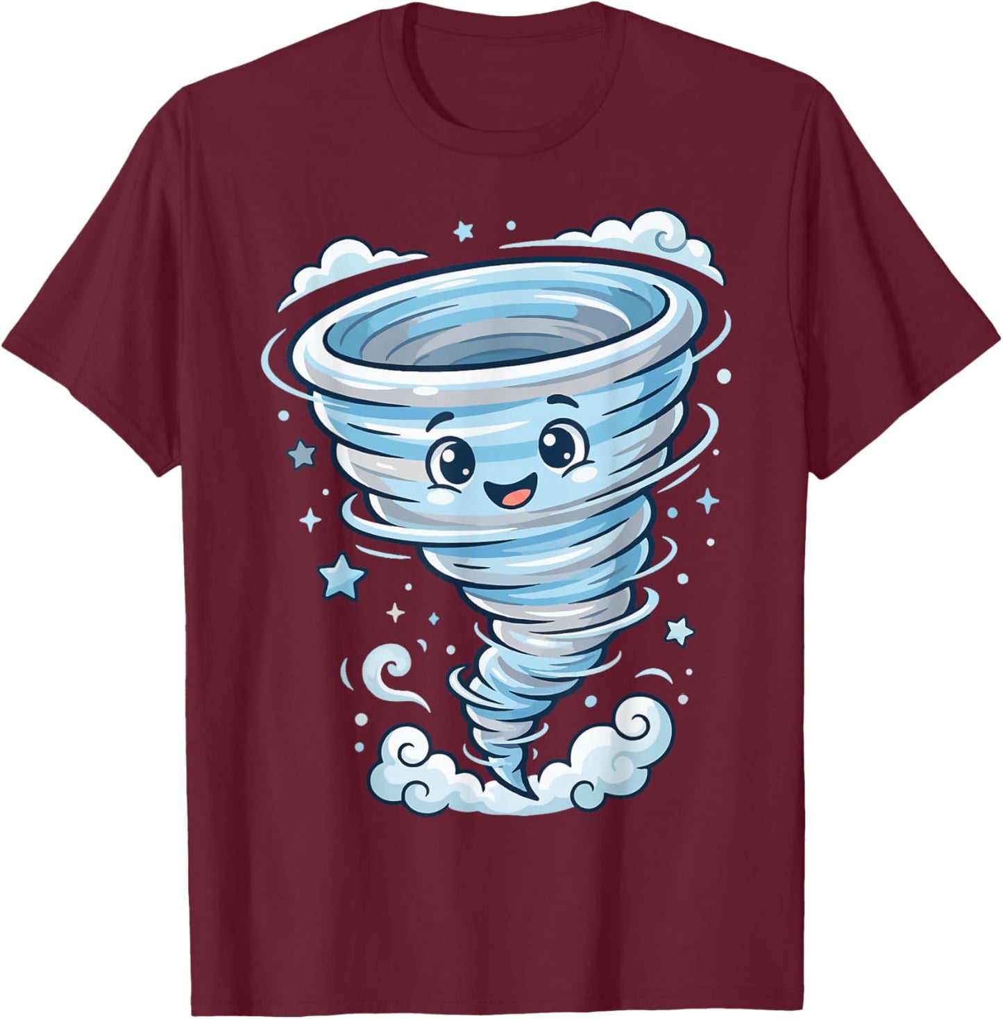 Cartoon Tornado Weather T-Shirt - T-Shirt | Maroon