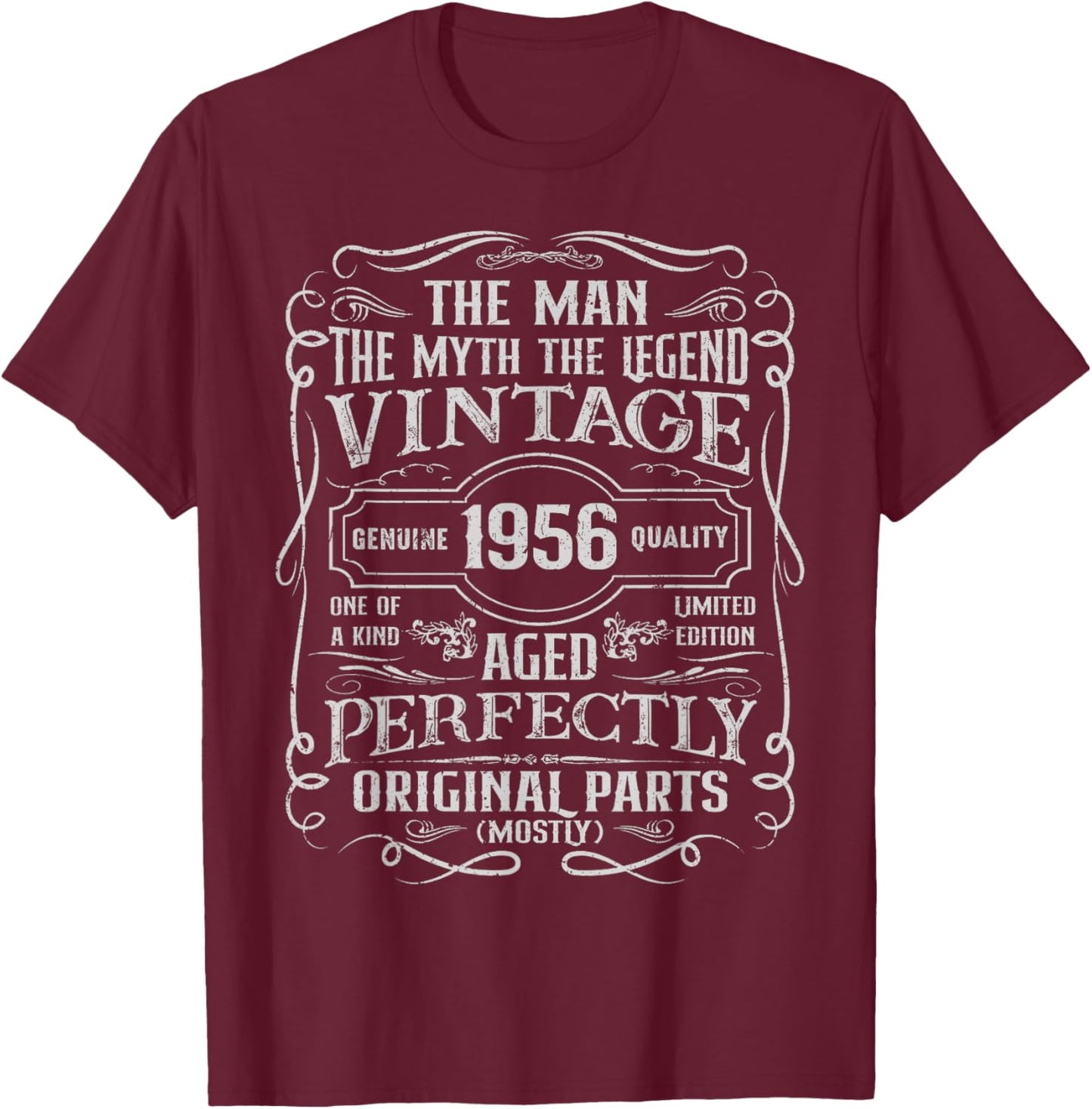 70 Year Old Gifts Vintage 1956 Man Myth Legend 70th Birthday T-Shirt - T-Shirt | Maroon