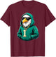 Vintage Eagle with Sunglasses Streetwear Graphic T-Shirt - T-Shirt | Maroon