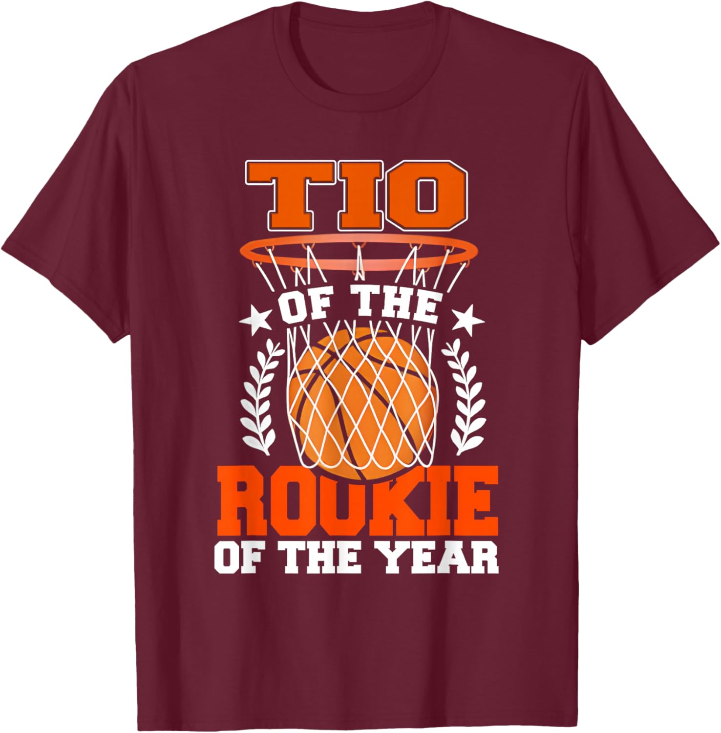 TIO of Rookie 1st Basketball Bday Theme Matching T-Shirt - T-Shirt | Maroon