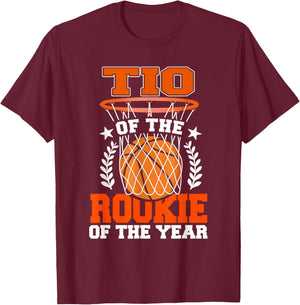 TIO of Rookie 1st Basketball Bday Theme Matching T-Shirt - T-Shirt | Maroon