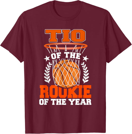 TIO of Rookie 1st Basketball Bday Theme Matching T-Shirt - T-Shirt | Maroon