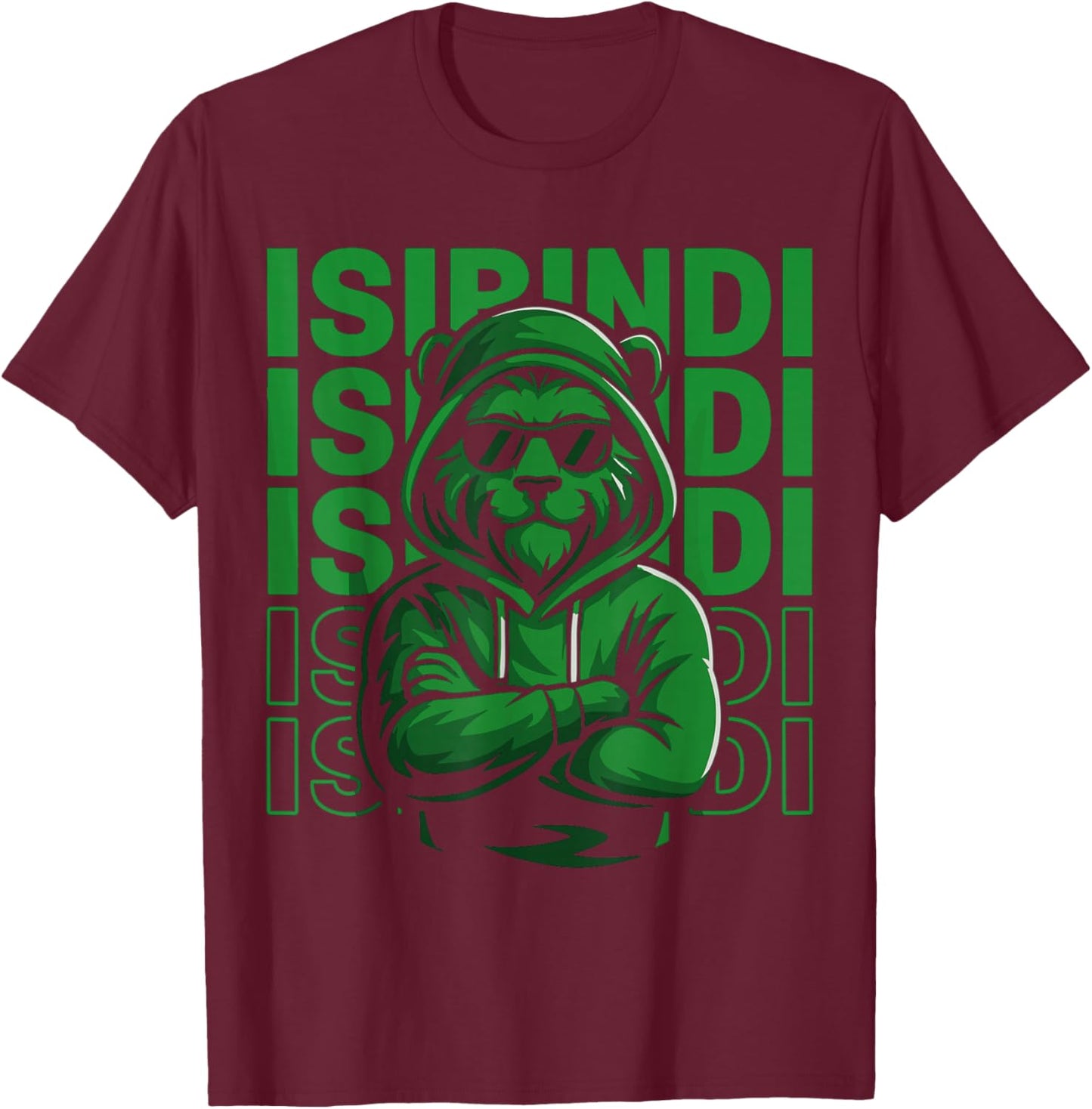 ISIBINDI Cool Lion T-Shirt - T-Shirt | Maroon