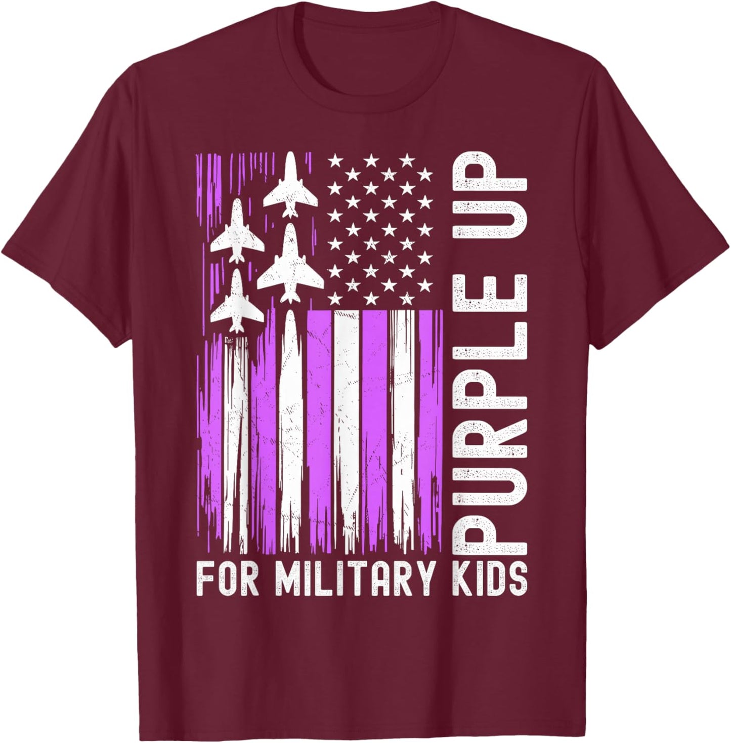 Purple Up for Military Kids Military Child Month T-Shirt - T-Shirt | Maroon