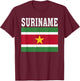 Suriname Flag Patriotic National Roots Souvenir T-Shirt - T-Shirt | Maroon