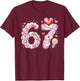 Cute 67 Hearts Number Six Seven Valentines Day Love Women T-Shirt - T-Shirt | Maroon