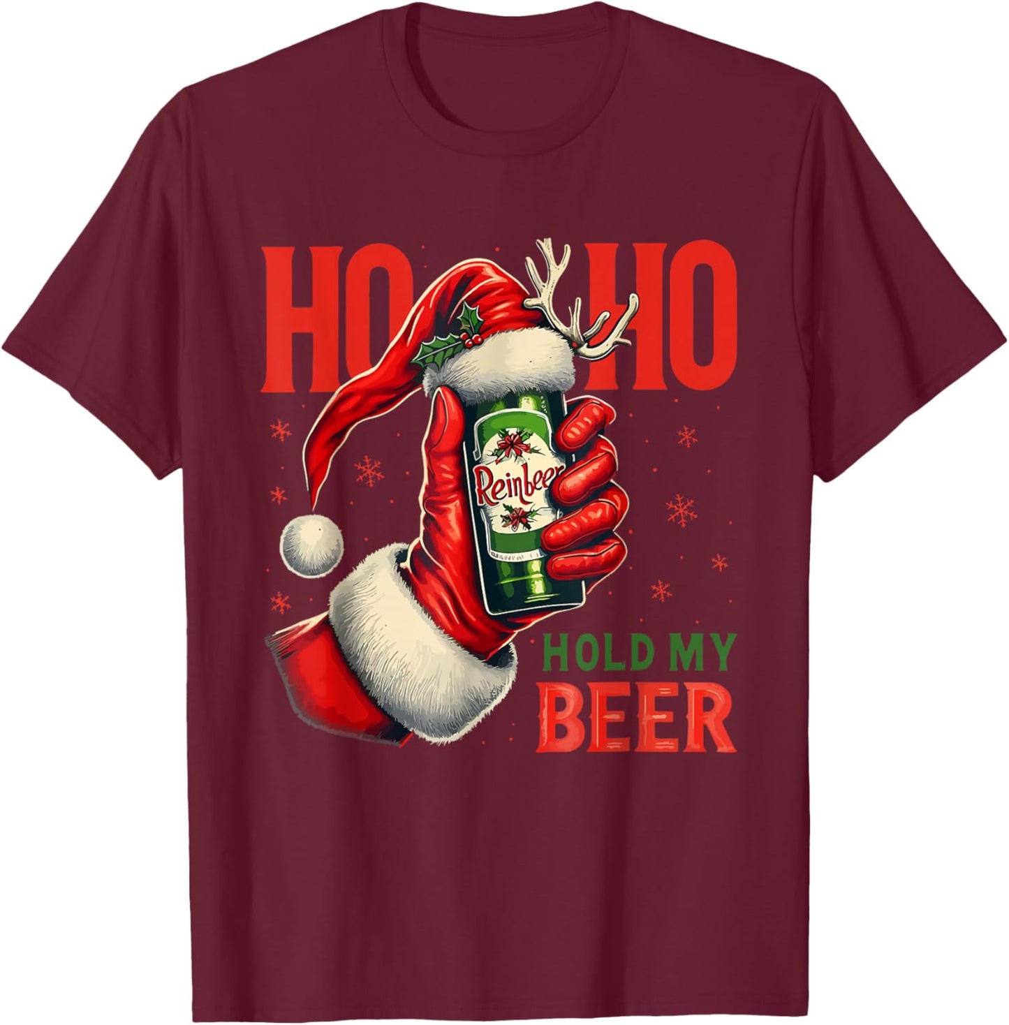 Christmas Beer T-Shirt - T-Shirt | Maroon