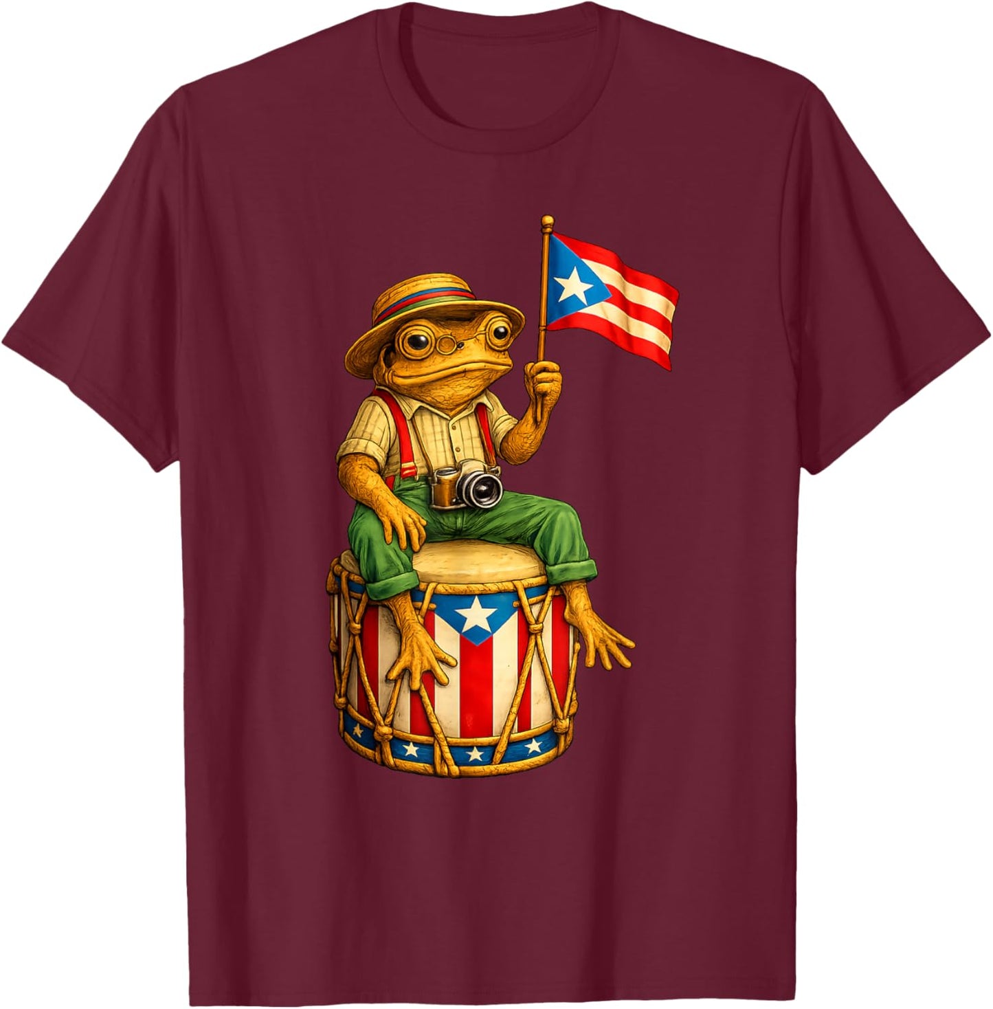 Coquí Frog Puerto Rico Boricua Hispanic Island Puerto Rican T-Shirt - T-Shirt | Maroon