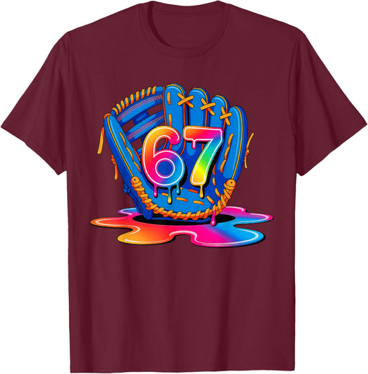 Baseball Drip Ice Cream 67 Lifestyle 101 T-Shirt - T-Shirt | Maroon