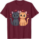 Black and Orange Cat Valentine Ginger Cat Valentine's Day T-Shirt - T-Shirt | Maroon