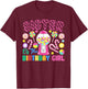 Sister of The Birthday Girl Candyland Matching Family T-Shirt - T-Shirt | Maroon
