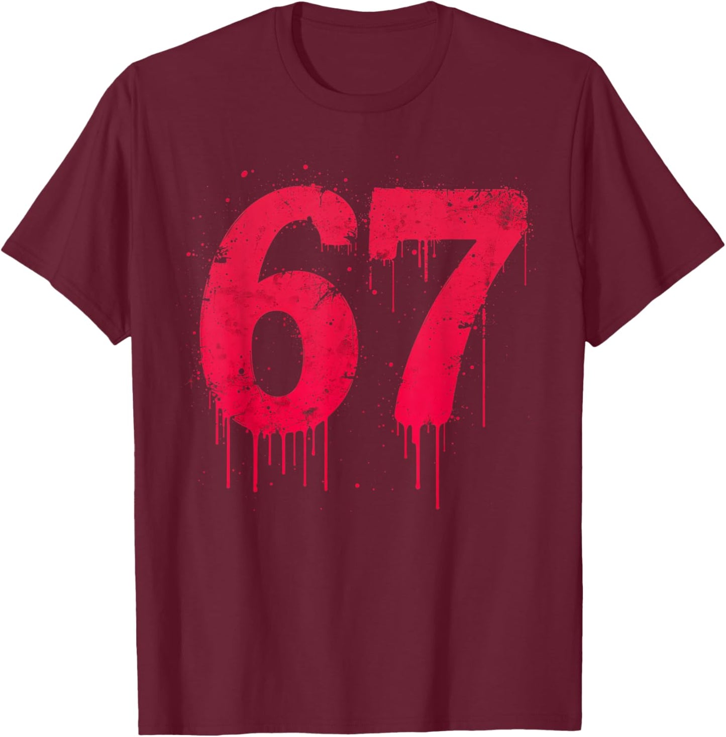 67 Shirt, 67 Meme six Seven Men Teen Kids Funny T-Shirt - T-Shirt | Maroon