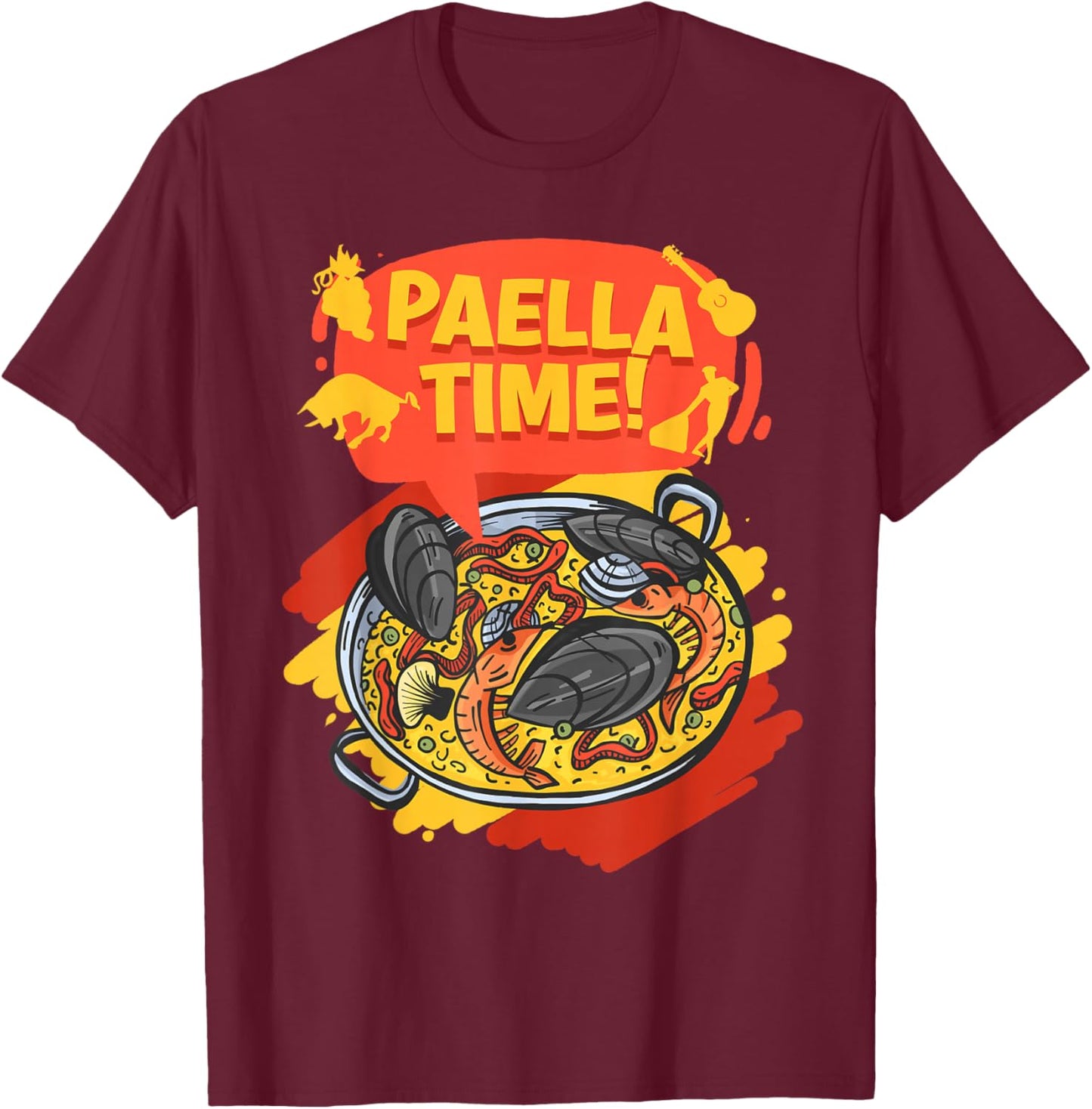 Paella Time T-Shirt - T-Shirt | Maroon