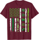 US American Flag Shamrocks St Patricks Day Vintage T-Shirt - T-Shirt | Maroon