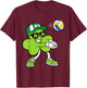 Volleyball Saint Patricks Day Boys Kids Sport Green Shamrock T-Shirt - T-Shirt | Maroon