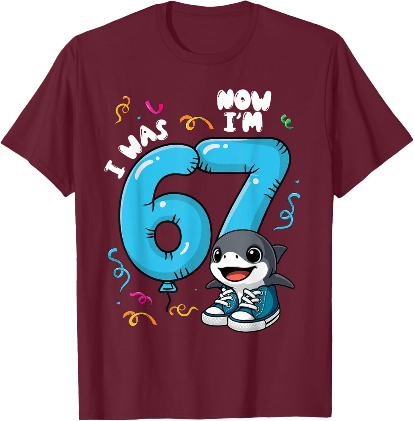 Italian Brainrot 67 Tralalero Six Seven Kids 7 Years Boys T-Shirt - T-Shirt | Maroon