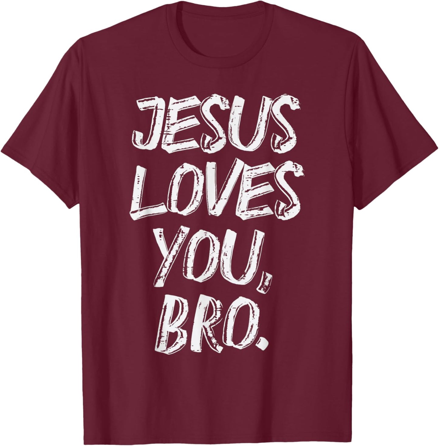 Jesus Loves Bro Religious God Jesus Christian Kids Men T-Shirt - T-Shirt | Maroon