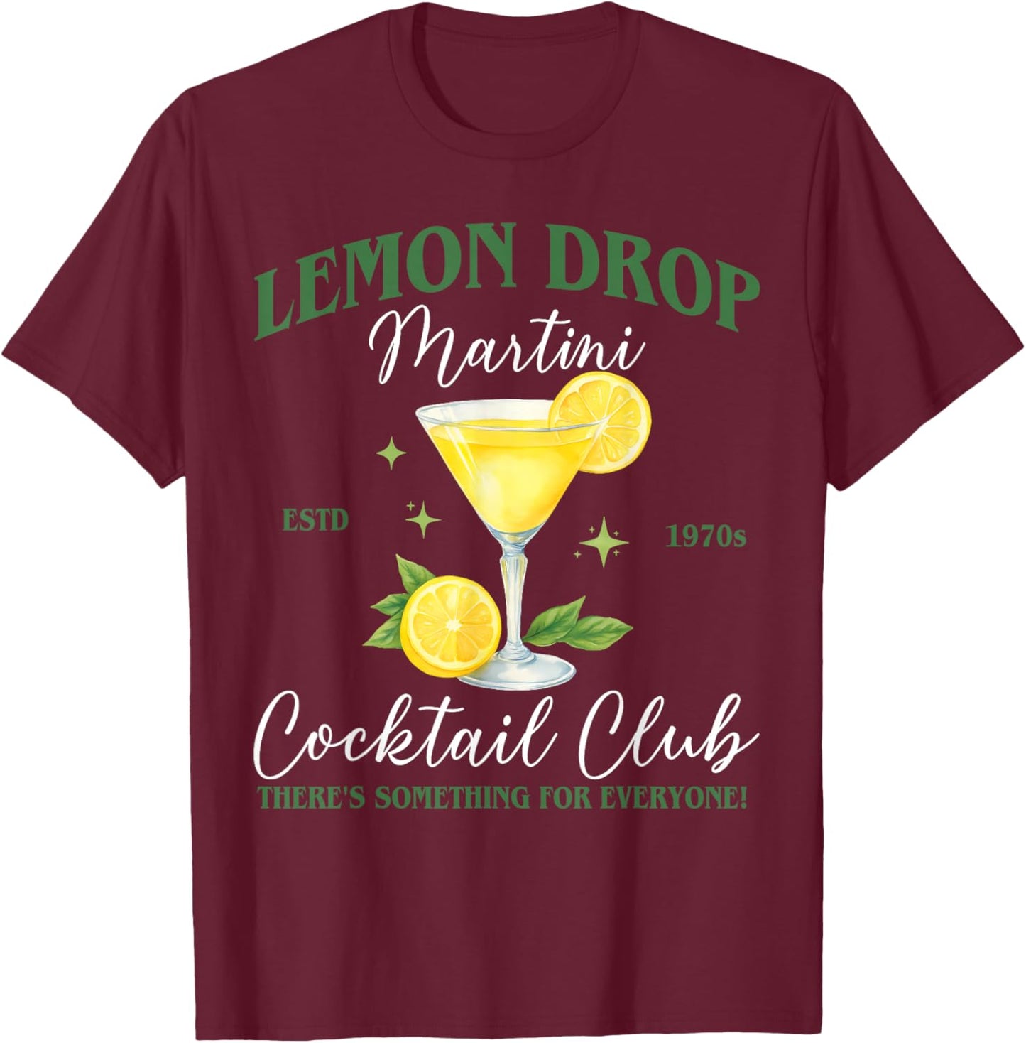 Lemon Drop Martini Social Club Drinking Cocktail T-Shirt - T-Shirt | Maroon