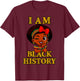 I Am Black History Month 2026 Cute Afro Girl Design T-Shirt - T-Shirt | Maroon