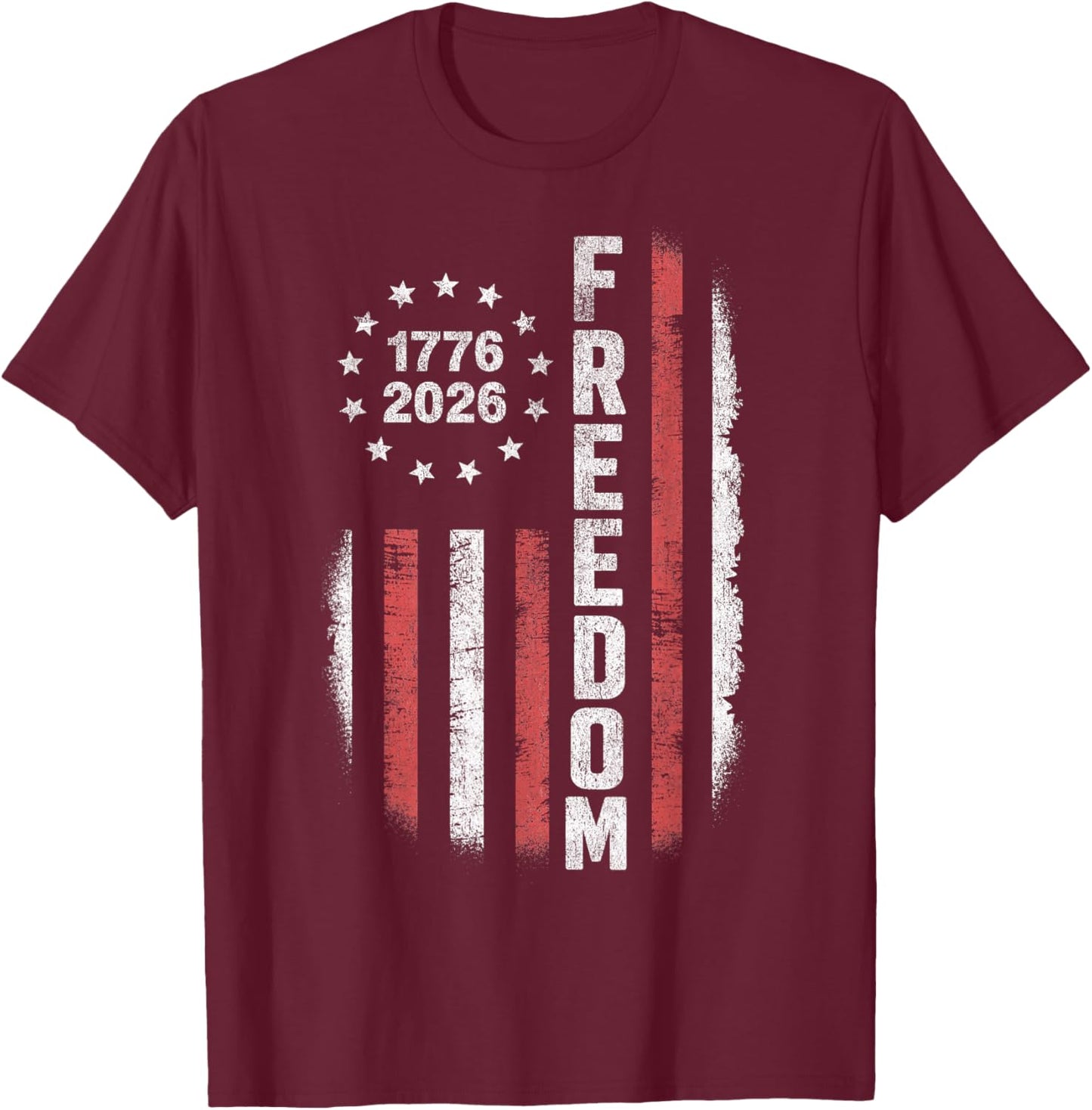 Vintage American Flag T-Shirt - T-Shirt | Maroon