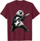 Panda Playing Guitar Rock Star Rock and Roll Men Women Kids T-Shirt - T-Shirt | Maroon